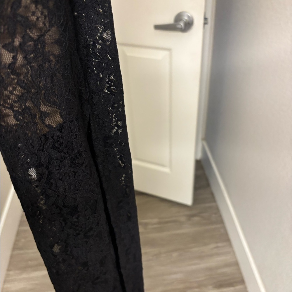 Black Lace Dress with Nude Lining - Women's Dresses - Picture 4 of 6
